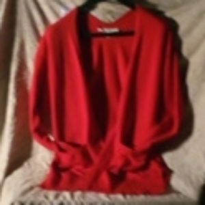 Red cardigan